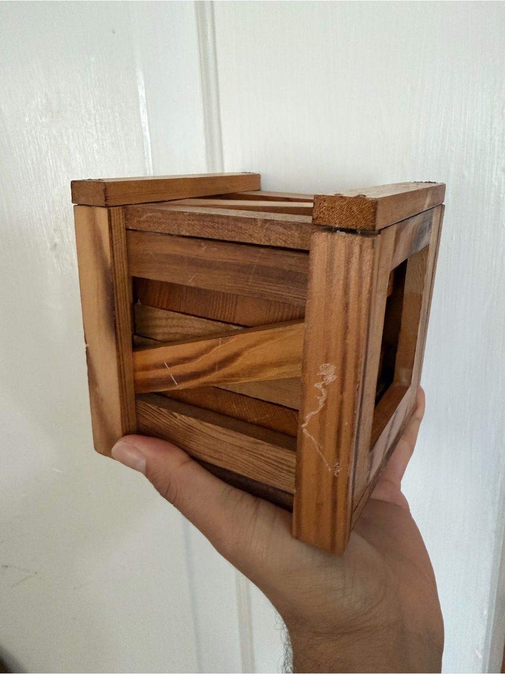 Rustic Wooden Decorative Box with Coasters